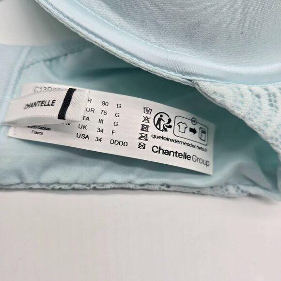 Chantelle C. Jolie Comfort Convertible Bra 34F 34G Lace Underwire Light Blue - Picture 7 of 7